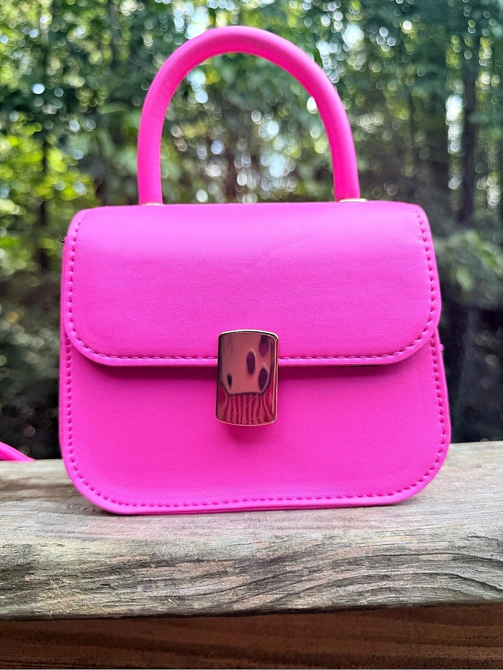 Forever 21 Neon Pink Mini Top-Handle Crossbody Bag Like New